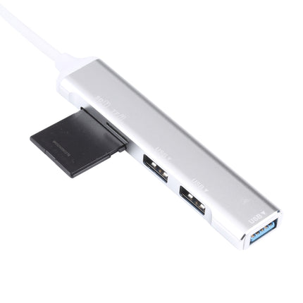 5 in 1 USB-C / Type-C 3.1 to SD / TF Card Slot + 3 USB 3.0 Ports Multifunctional Docking Station HUB (White)-garmade.com