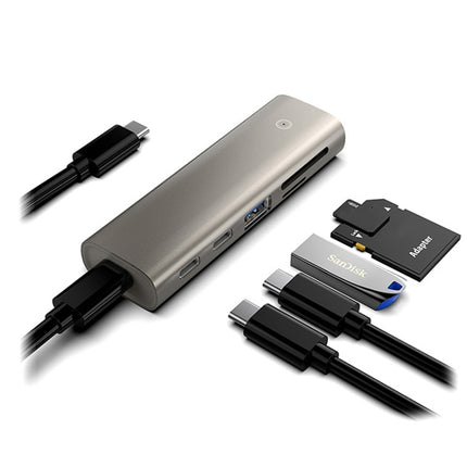 Rocketek HC463 USB3.1 Gen2 to Type-C 3.1 + USB 3.1 + SD / TF 6 in 1 HUB Adapter-garmade.com