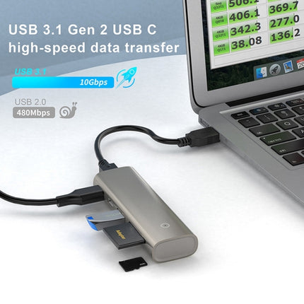 Rocketek HC463 USB3.1 Gen2 to Type-C 3.1 + USB 3.1 + SD / TF 6 in 1 HUB Adapter-garmade.com