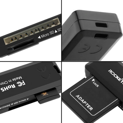 Rocketek CR11 High Speed USB3.0 2 in 1 SD / TF Card Reader (Black)-garmade.com