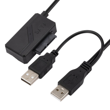 SATA to USB 2.0 Adatper Cable Optical Drive Cable with Power Supply-garmade.com
