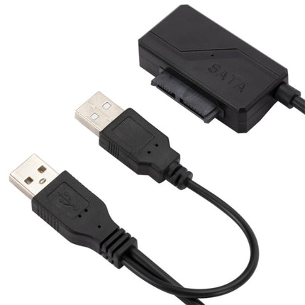 SATA to USB 2.0 Adatper Cable Optical Drive Cable with Power Supply-garmade.com