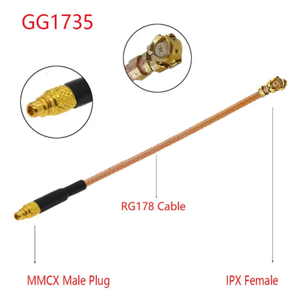 IPX Female to GG1735 MMCX Female RG178 Adapter Cable, Length: 15cm-garmade.com