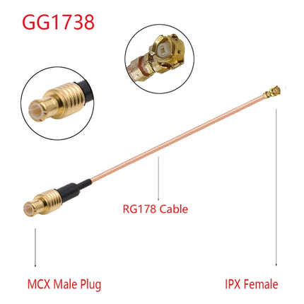 IPX Female to GG17378 MCX Female RG178 Adapter Cable, Length: 15cm-garmade.com