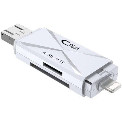 ADS-208 8 Pin+USB+Micro USB Multi-function Card Reader (Silver)-garmade.com