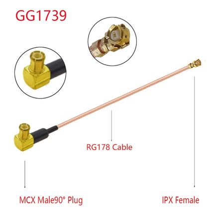 IPX Female to GG1739 MCX Female Elbow RG178 Adapter Cable, Length: 15cm-garmade.com