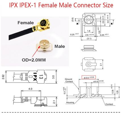 IPX Female to RP-SMA Female RG178 Adapter Cable, Length: 15cm-garmade.com