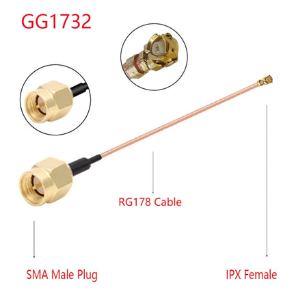 IPX Female to GG1732 SMA Male RG178 Adapter Cable, Length: 15cm-garmade.com