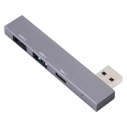 889C USB Male to USB 2.0+USB 3.0+USB-C/Type-C Female Adapter(Silver)-garmade.com