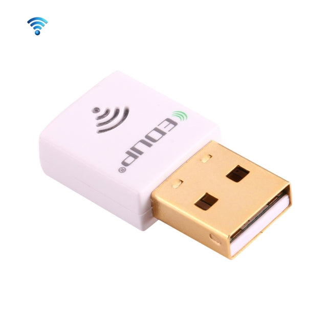 EDUP EP-AC1619 Mini Wireless USB 600Mbps 2.4G / 5.8Ghz 150M+433M Dual Band WiFi Network Card for Nootbook / Laptop / PC(White)-garmade.com