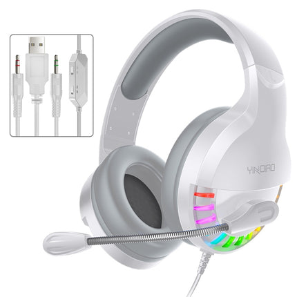 YINDIAO Q2 Head-mounted Wired Gaming Headset with Microphone, Version: Dual 3.5mm + USB(White)-garmade.com