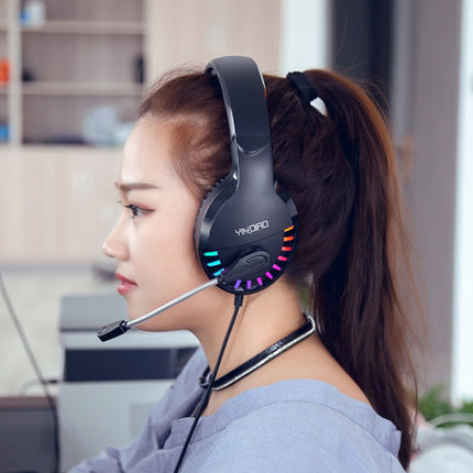 YINDIAO Q2 Head-mounted Wired Gaming Headset with Microphone, Version: Dual 3.5mm + USB(Black)-garmade.com