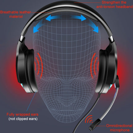 YINDIAO Q2 Head-mounted Wired Gaming Headset with Microphone, Version: Dual 3.5mm + USB(Black)-garmade.com