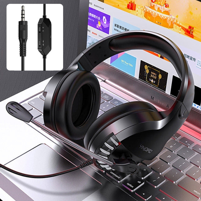 YINDIAO Q2 Head-mounted Wired Gaming Headset with Microphone, Version: Single 3.5mm(Black)-garmade.com