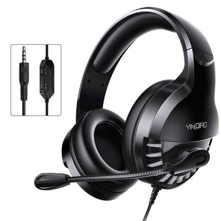 YINDIAO Q2 Head-mounted Wired Gaming Headset with Microphone, Version: Single 3.5mm(Black)-garmade.com
