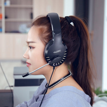 YINDIAO Q2 Head-mounted Wired Gaming Headset with Microphone, Version: Single 3.5mm(Black)-garmade.com
