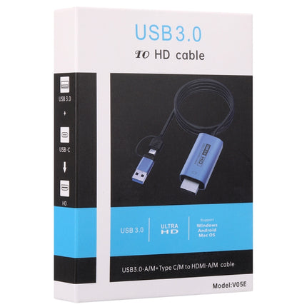 V05E USB 3.0 + USB-C / Type-C to HDMI Adapter Cable-garmade.com