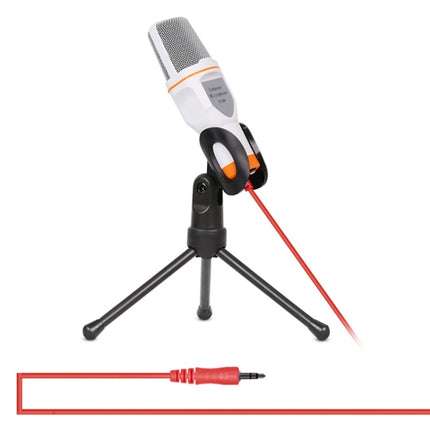 Yanmai SF666 Professional Condenser Sound Recording Microphone with Tripod Holder, Cable Length: 1.3m, Compatible with PC and Mac for Live Broadcast Show, KTV, etc.(White)-garmade.com