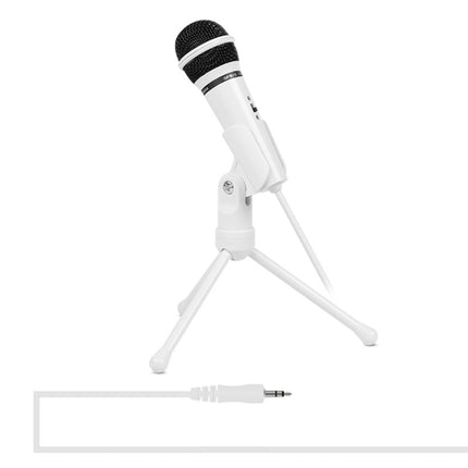 Yanmai SF-910 Professional Condenser Sound Recording Microphone with Tripod Holder, Cable Length: 2.0m, Compatible with PC and Mac for Live Broadcast Show, KTV, etc.(White)-garmade.com