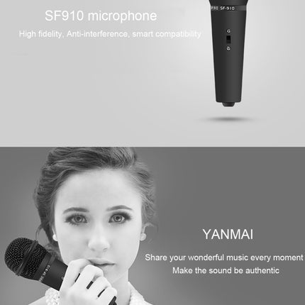 Yanmai SF-910 Professional Condenser Sound Recording Microphone with Tripod Holder, Cable Length: 2.0m, Compatible with PC and Mac for Live Broadcast Show, KTV, etc.(White)-garmade.com