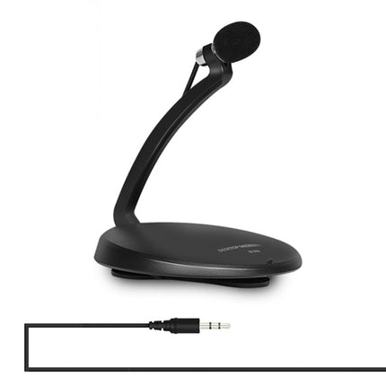 Yanmai SF-911 Professional Condenser Sound Recording 3.5mm Jack Microphone with Base Holder, Cable Length: 1.5m, Compatible with PC and Mac for Live Broadcast Show, KTV, etc.(Black)-garmade.com