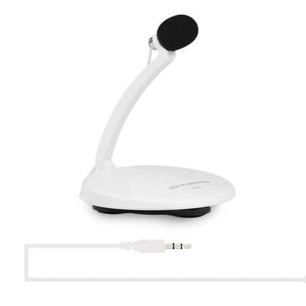 Yanmai SF-911 Professional Condenser Sound Recording 3.5mm Jack Microphone with Base Holder, Cable Length: 1.5m, Compatible with PC and Mac for Live Broadcast Show, KTV, etc.(White)-garmade.com