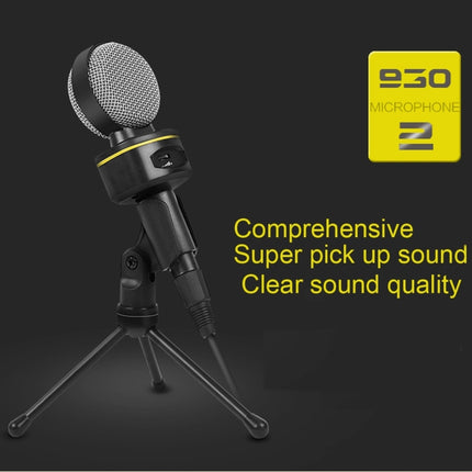 Yanmai SF-930 Professional Condenser Sound Recording Microphone with Tripod Holder, Cable Length: 2.0m, Compatible with PC and Mac for Live Broadcast Show, KTV, etc.(Black)-garmade.com