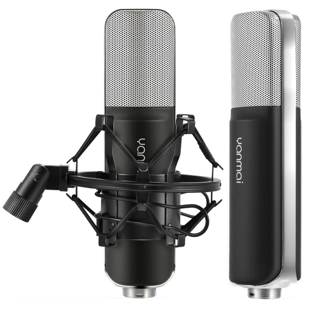 Yanmai Q8 Professional Game Condenser Sound Recording Microphone with Holder, Compatible with PC and Mac for Live Broadcast Show, KTV, etc.(Black)-garmade.com
