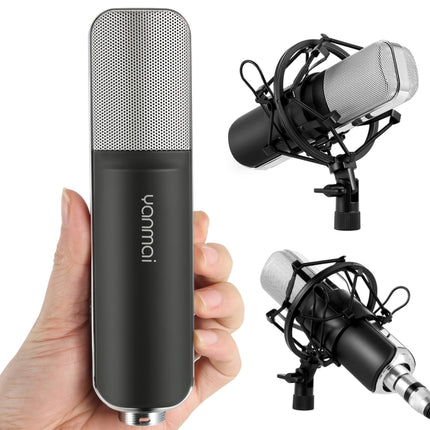 Yanmai Q8 Professional Game Condenser Sound Recording Microphone with Holder, Compatible with PC and Mac for Live Broadcast Show, KTV, etc.(Black)-garmade.com