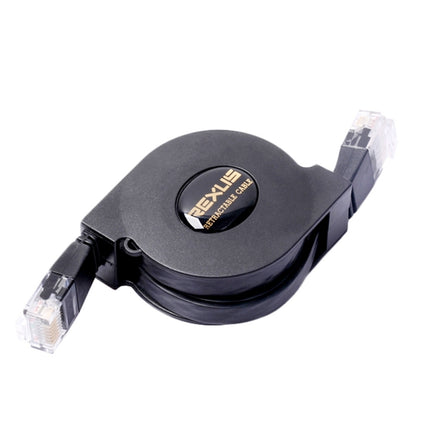 REXLIS 1m CAT6 Retractable Flat RJ45 Ethernet Network LAN Cable(Black)-garmade.com