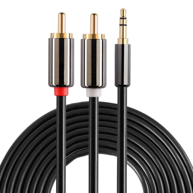 5m Gold Plated 3.5mm Jack to 2 x RCA Male Stereo Audio Cable-garmade.com