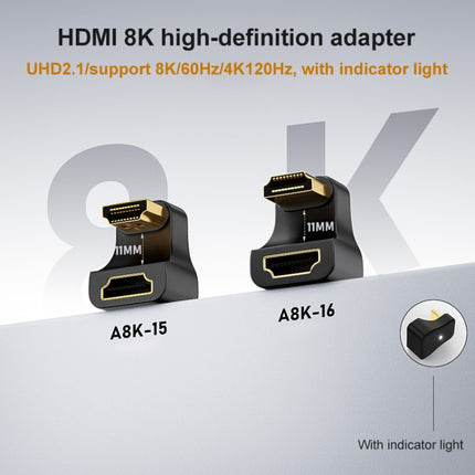 A8K-15 8K HDMI Male to HDMI Female U-bend Adapter-garmade.com