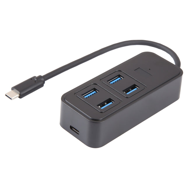BYL-1901T 5 in 1 USB-C / Type-C to USB3.0x4+USB-C / Type-C HUB Adapter-garmade.com