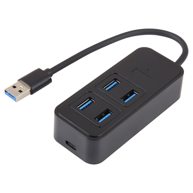 BYL-1901U 5 in 1 USB to USB3.0x4+USB-C / Type-C HUB Adapter-garmade.com