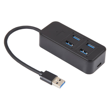 BYL-1901U 5 in 1 USB to USB3.0x4+USB-C / Type-C HUB Adapter-garmade.com