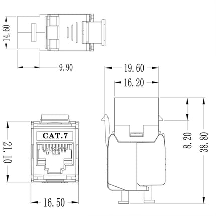 CAT7 Module Class 7 Zinc Alloy Shield Mother Block 1208XHC7-garmade.com