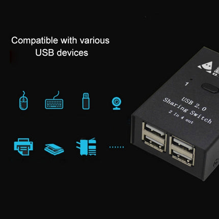 DY-B046 2 In 4 Out USB 2.0 Sharing Switch USB Flash Printer Adapter-garmade.com