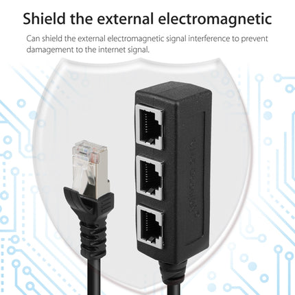 1 to 3 Socket LAN Ethernet Network RJ45 Plug Splitter Extender-garmade.com