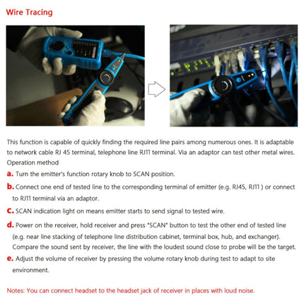 BSIDE FWT11 RJ11 / RJ45 Telephone Wire Tracker Ethernet LAN Network Cable Tester Detector Line Finder-garmade.com