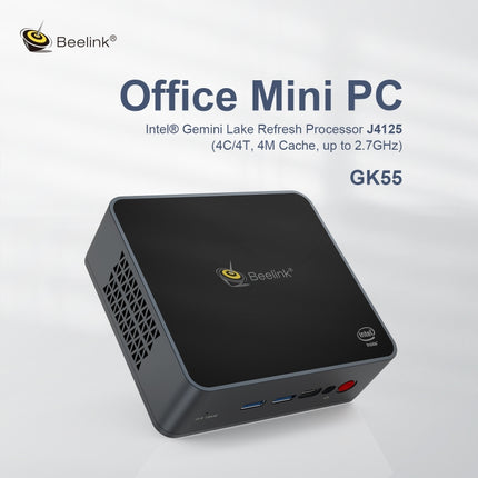 Beelink GK55 Windows 11 Mini PC, 8GB+256GB, Intel Gemini Lake J4125, Support Bluetooth / HDMI / WiFi / RJ45, UK Plug-garmade.com