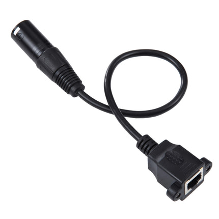3-pin XLR Male to RJ45 Female Ethernet LAN Network Extension Cable, Cable Length: 30cm (Black)-garmade.com