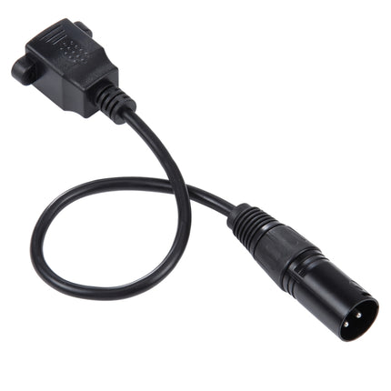 3-pin XLR Male to RJ45 Female Ethernet LAN Network Extension Cable, Cable Length: 30cm (Black)-garmade.com