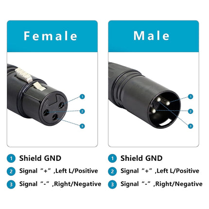 3-pin XLR Male to 2 x RJ45 Female Ethernet LAN Network Extension Cable, Cable Length: 30cm (Black)-garmade.com