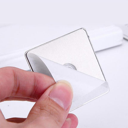 Square Stainless Steel Patch + Solid Wood Wall-mounted Headset Holder-garmade.com