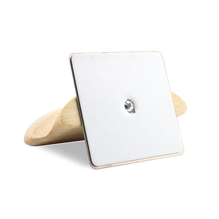 L-shaped Stainless Steel Patch + Solid Wood Wall-mounted Headset Holder-garmade.com