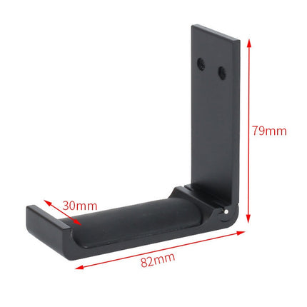 Paste Screw Type Metal Foldable Headset Stand Display Hanger(Black)-garmade.com