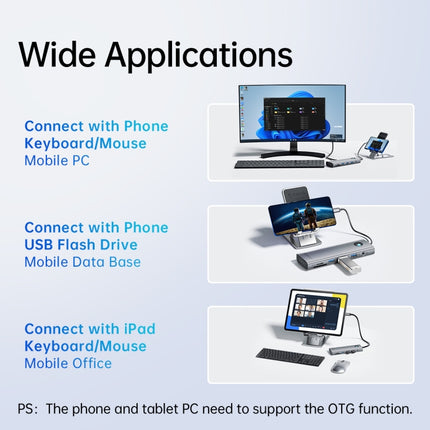 ORICO PW11-9P Type-C / USB-C 8-in-1 5Gbps Multifunction Docking Station(Silver)-garmade.com