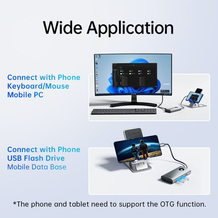 ORICO ORICO-PW11-6PCR R45 Type-C / USB-C 6-in-1 5Gbps Multifunction Docking Station (Silver)-garmade.com