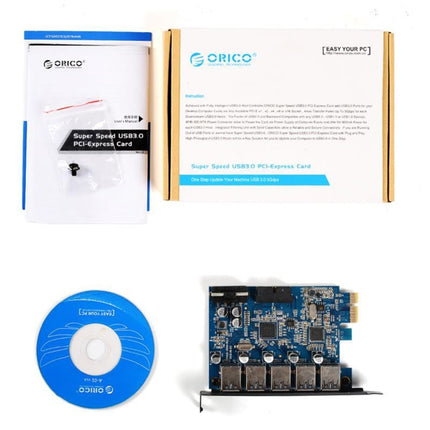 ORICO PVU3-5O2I USB3.0 * 5 + 20Pin Slot * 1 PCI Express Card for Desktop, 5Gbps Superspeed Data Transmission(Black)-garmade.com