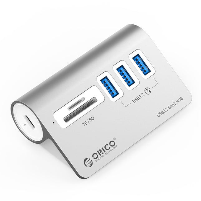 ORICO M3UT3 3-port USB 3.2 HUB with Card Reader (Silver)-garmade.com